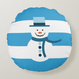Ich träume von einem weißen Winterschneemann Rundes Kissen