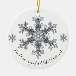 Ich träume von einer weißen Weihnachtsschneeflocke Keramik Ornament