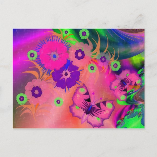 Ich träume von Schmetterlingen Postkarte (Vorderseite)