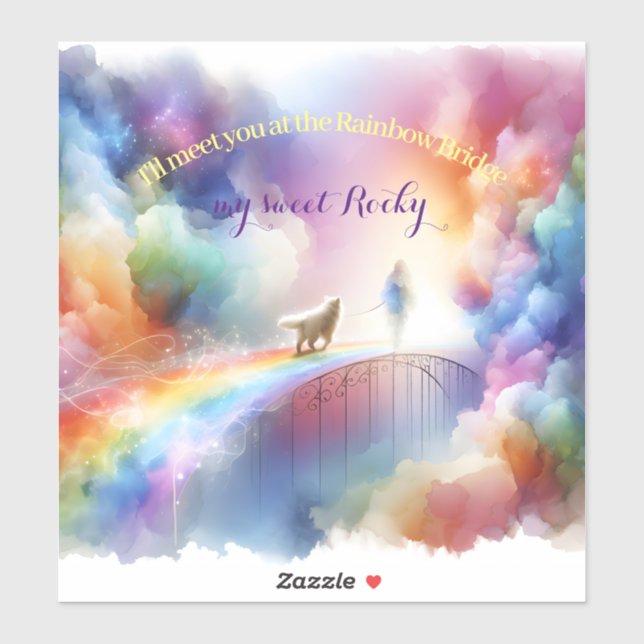 Ich treffe dich auf der Rainbow Bridge Aufkleber (Blatt)