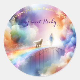 Ich treffe dich auf der Rainbow Bridge Runder Aufkleber