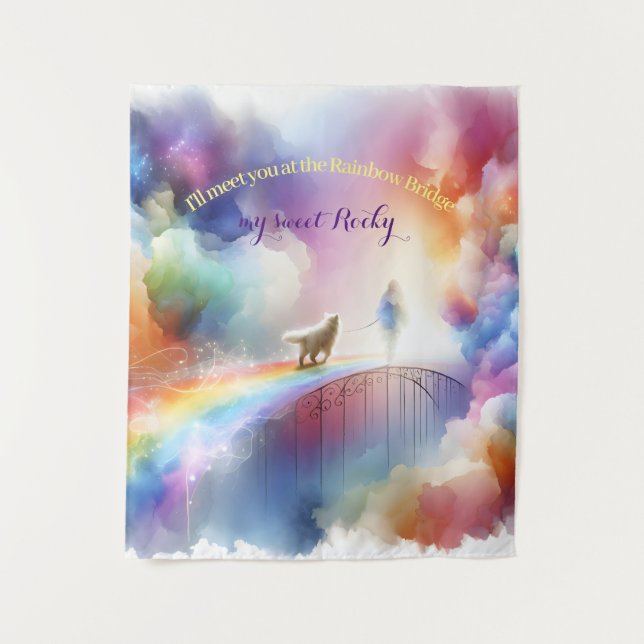 Ich treffe dich auf der Rainbow Bridge Wandteppich (Vorderseite)