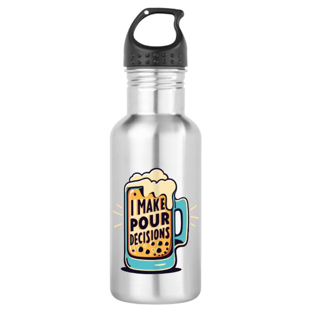 Ich treffe Entscheidungen besser Edelstahlflasche (Vorderseite)