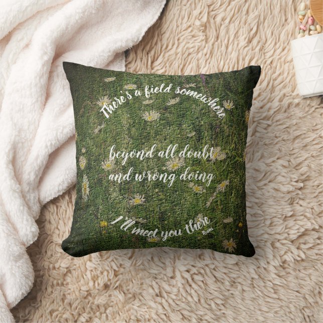 Ich treffe Sie dort Rumi Inspiration Zitat Kissen (Decke)