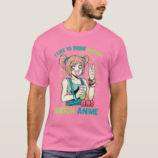 Ich trinke gerne Matcha und sehe Anime - Kawaii - T-Shirt