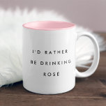 Ich trinke lieber Rosé Zweifarbige Tasse<br><div class="desc">Wenn es kein Kaffee ist,  den man braucht,  aber ein hübsches knuspriges Roséglas,  dann ist das Ihre Tasse. Moderne und minimale Design-Features "Ich möchte lieber Rosé trinken" in modernen schwarzen Schriften. Wir Liebe auf den zwei Töne Tasse Stil mit einem rosa Interieur.</div>