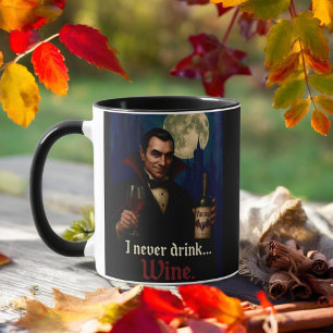 „Ich trinke nie … Wein“ Vampir-Horror-Humor  Tasse