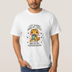 Ich trinke nur Kaffee und Haustiere meinen Leopard T-Shirt