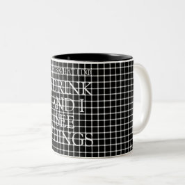 ICH TRINKE u. SEHE ICH SACHEN, Gitterillusion zu Zweifarbige Tasse