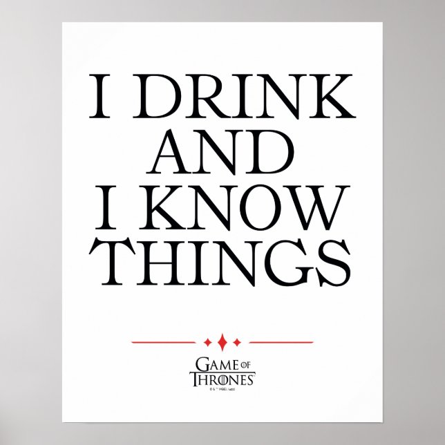 Ich trinke und ich kenne die Dinge Poster (Vorne)