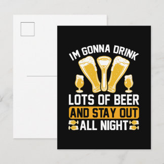 Ich trinke viel Bier Einladungspostkarte