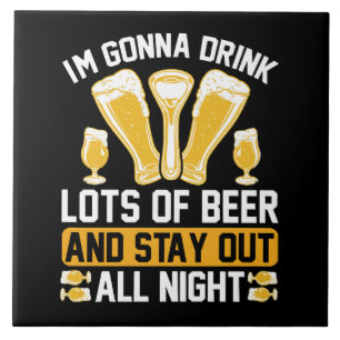 Ich trinke viel Bier Fliese