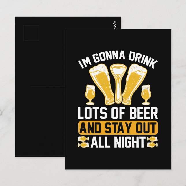 Ich trinke viel Bier Postkarte (Vorne/Hinten)
