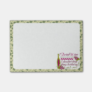 Ich trinke Wein-lustiges Zitat Post-it Klebezettel