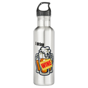 Ich trinke Wein.w Edelstahlflasche