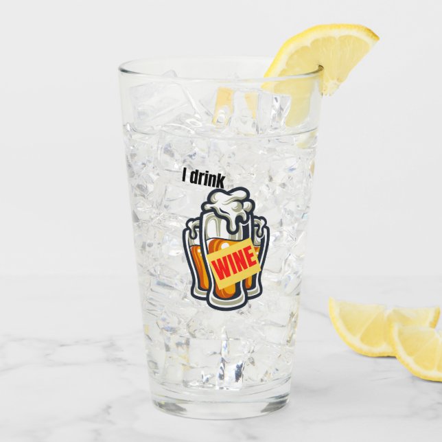Ich trinke Wein.w Glas (Rückseite Ice)