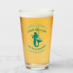Ich trinke wie ein Fischgräber Ich bin ein Meerjun Glas