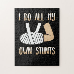 Ich tue alle meine eigenen Stunts Funny Broken Kno