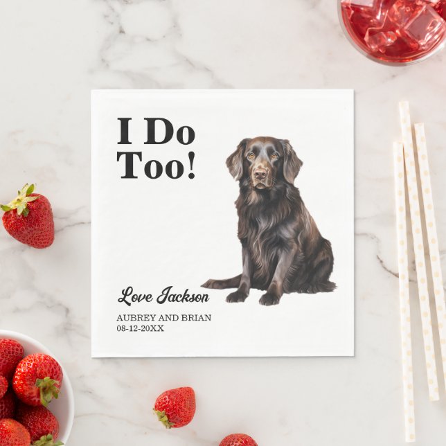Ich tue auch! Finnischer Flachdeckhund Serviette (Beispiel)