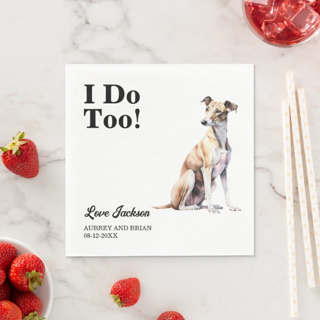 Ich tue auch! Greyhound Dog Serviette (Beispiel)