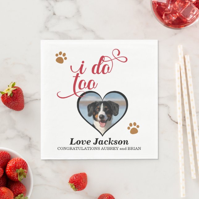 Ich tue auch! Hochzeit von Napkin mit Ihrem Hunde- Serviette (Beispiel)