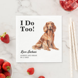Ich tue auch! Irish Setter Dog Pet Serviette