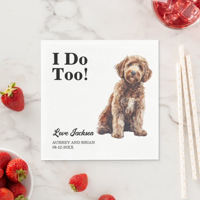Ich tue auch! Labradoodle Hund Haustier Serviette (Beispiel)
