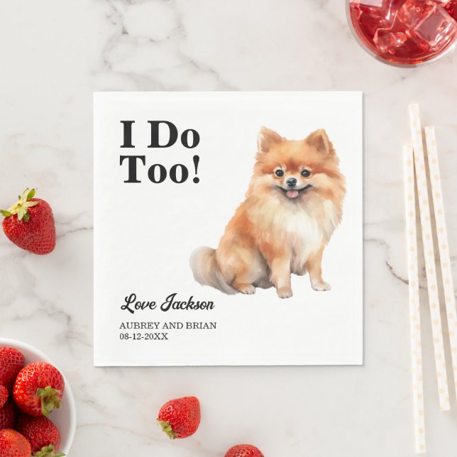 Ich tue auch! Spitz Hochzeitstier Serviette (Beispiel)