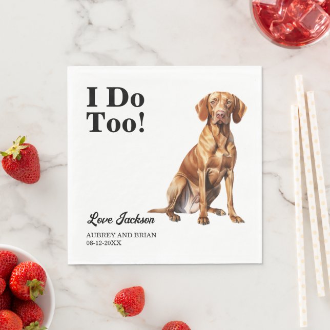Ich tue auch! Vizsla Hund Serviette (Beispiel)