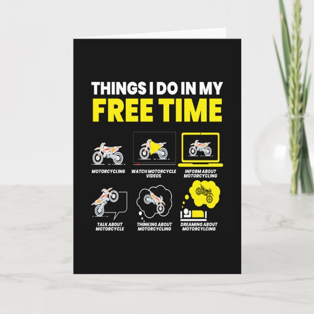 Ich tue das in meiner Freizeit Motorrad Karte (Vorderseite)