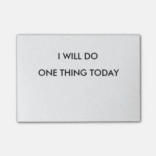 Ich tue einen Sache heute Post-Itnotizblock Post-it Klebezettel