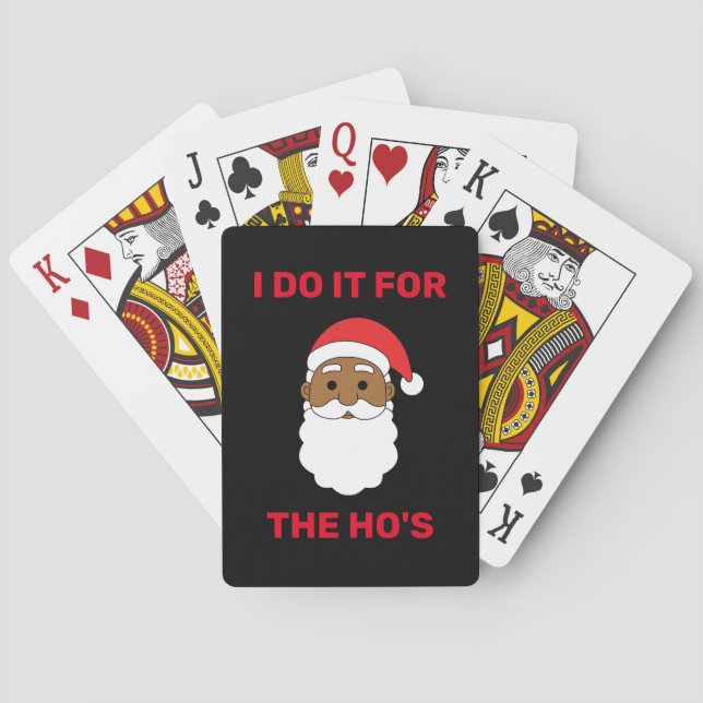 Ich tue es für den afroamerikanischen Santa Black Spielkarten (Rückseite)