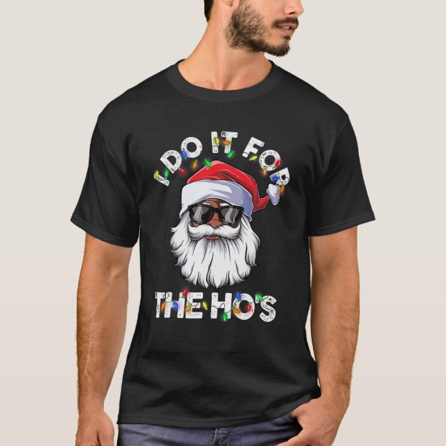 Ich tue es für den afroamerikanischen Santa Black T-Shirt (Vorderseite)