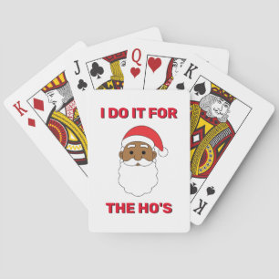 Ich tue es für den afroamerikanischen Weihnachtsma Spielkarten