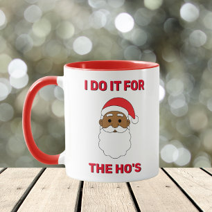 Ich tue es für den afroamerikanischen Weihnachtsma Tasse