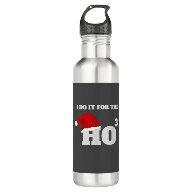 Ich tue es für den so lustigen Weihnachtstext Edelstahlflasche (Vorderseite)