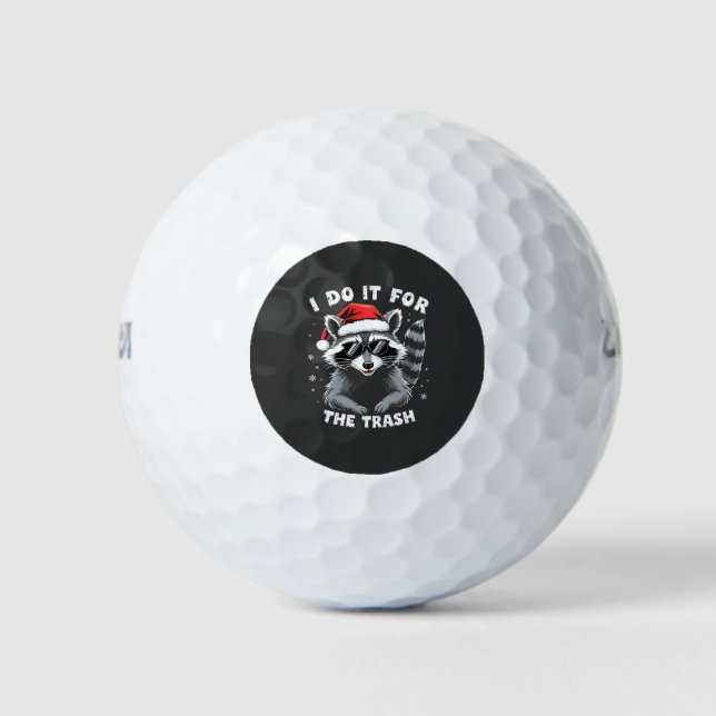 Ich tue es für den Trash Funny Weihnachts-Raccoon Golfball (Vorderseite)