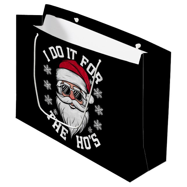 Ich tue es für die Weihnachtsfeier Große Geschenktüte (Vorderseite Schrägansicht)