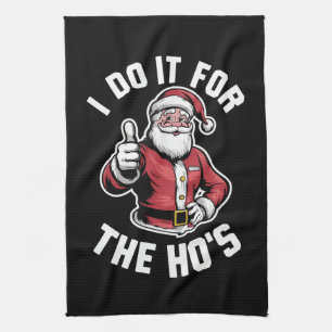 Ich tue es für Weihnachten in Hos Santa Claus Geschirrtuch