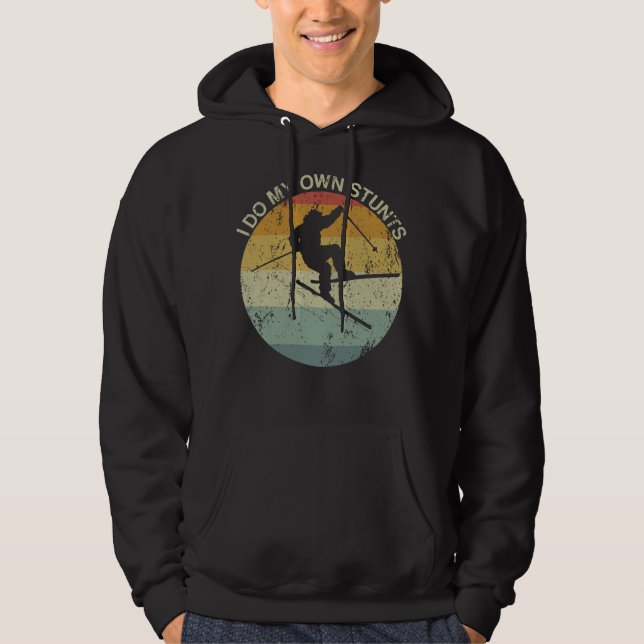 Ich tue meine eigenen Stunts Skifahrer-Verletzunge Hoodie (Vorderseite)