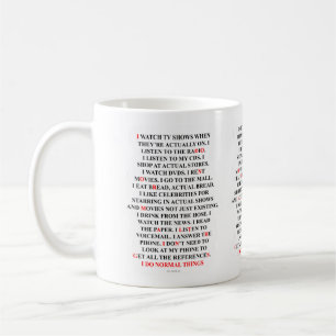 Ich tue normale Sache-lustiges Sprichwort Kaffeetasse