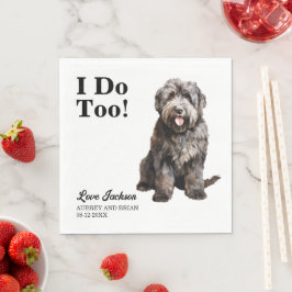 Ich tue Too Bouvier des Flandres Haustier Hochzeit Serviette