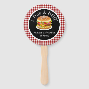 Ich tue und GRILLEN Red Gingham Hamburger Lässig H Fächer