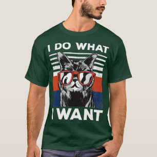 Ich tue, was ich Cat Kitty Vintag Black Cat Retro T-Shirt