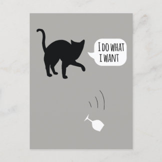 Ich tue, was ich Cat Postcard Gewollt habe Postkarte