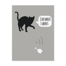 Ich tue, was ich Cat Postcard Gewollt habe
