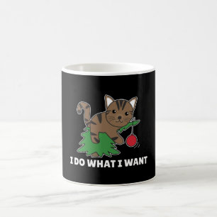 Ich tue, was ich eine lustige Weihnachtskatzenkaff Kaffeetasse