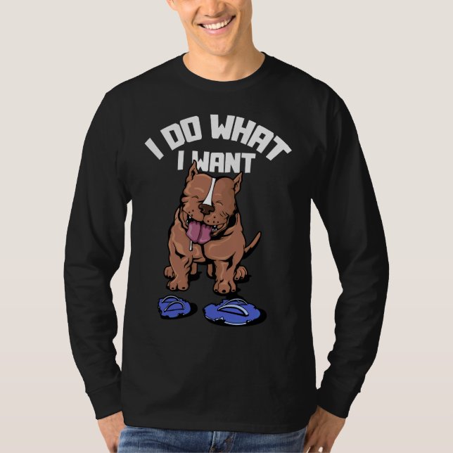 Ich tue, was ich Funny Pitbull Terrier Trainer Gew T-Shirt (Vorderseite)