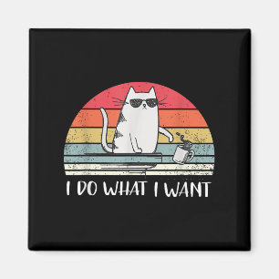 Ich tue, was ich lustige schwarze Katzen Liebhaber Magnet