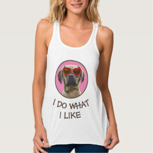 Ich tue, was ich Personalisierten Hund Foto Sun Gl Tank Top